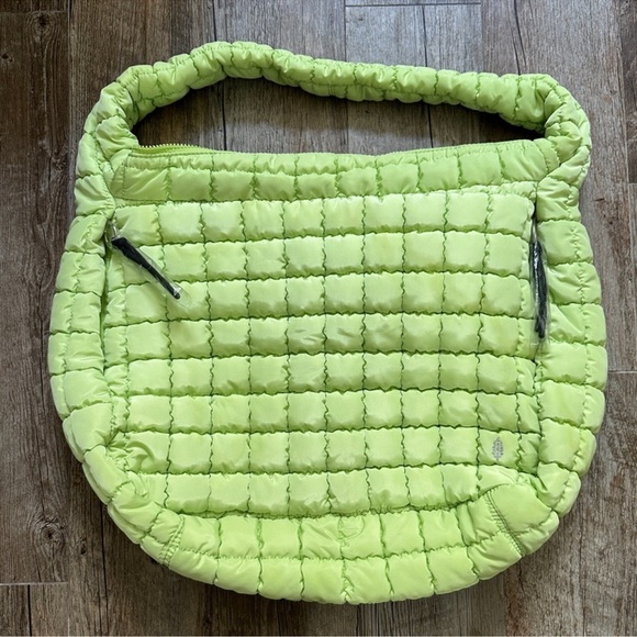 Free People Quilted Carryall Pale Neon - Lime Green - Limited Edition - Picture 7 of 10